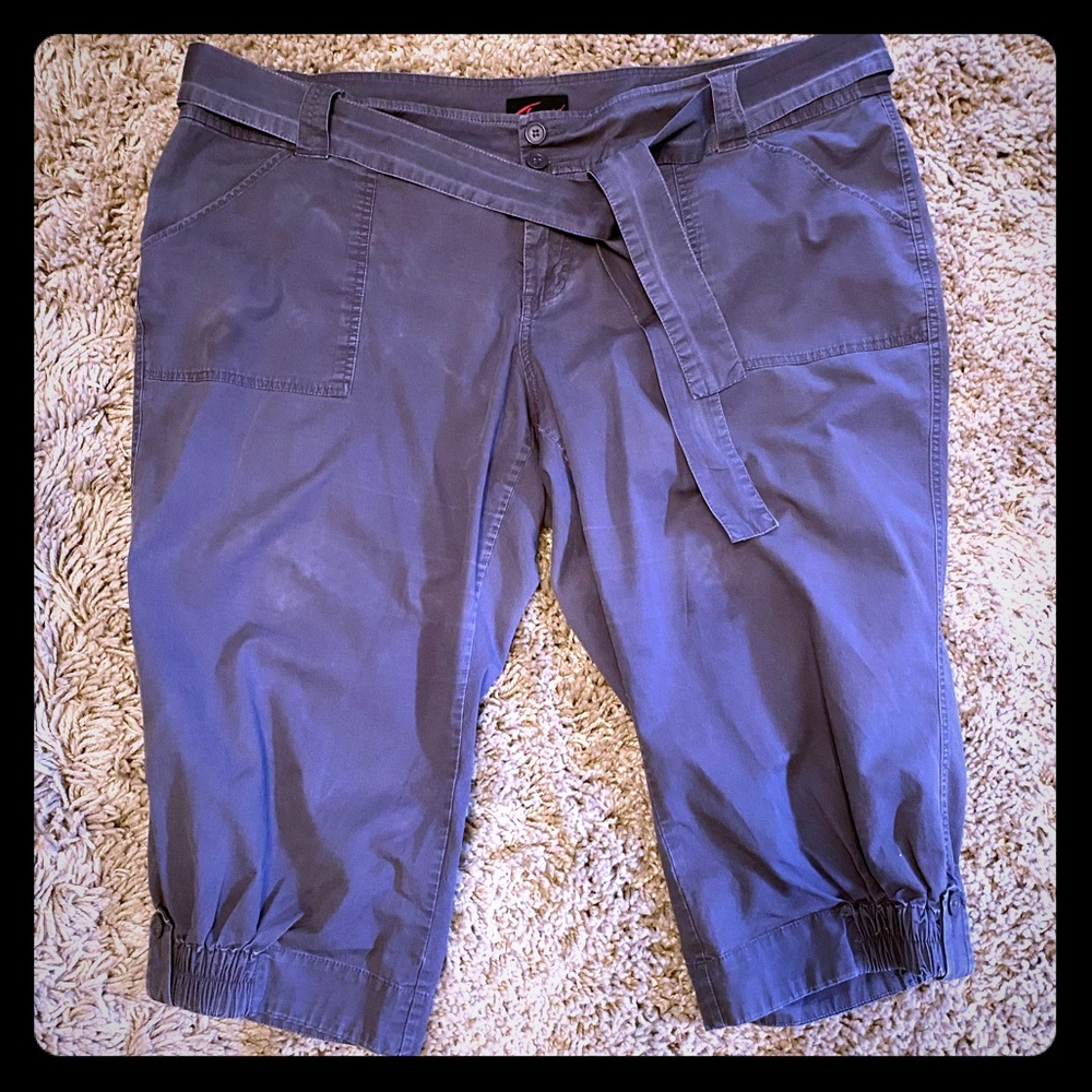 Torrid crop twill utility pant with tie